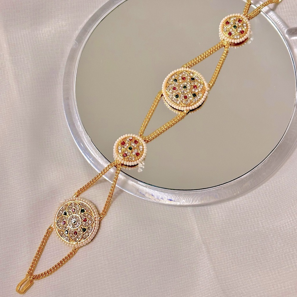 Multi zircon maths patti/ headband/ Indian jewelry